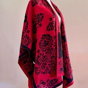 Red and Black Floral Wrap